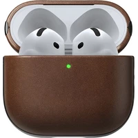 Nomad Modern Leather púzdro Apple Airpods 4 tmavo hnedé - Puzdra