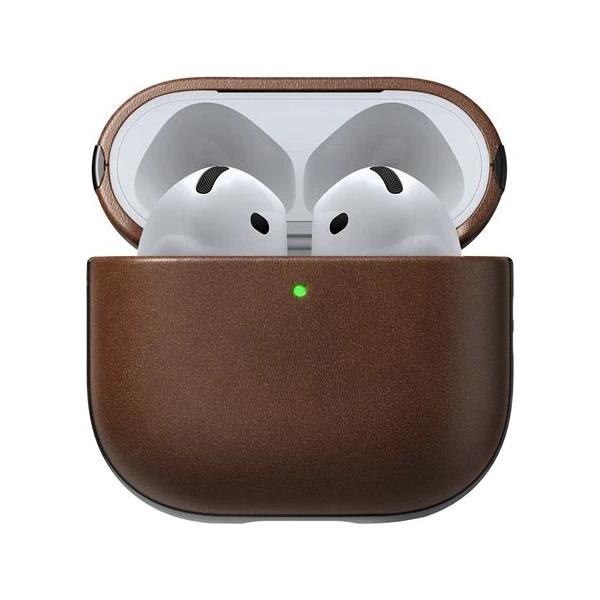 Nomad Modern Leather púzdro Apple Airpods 4 tmavo hnedé - Puzdra - Hlavný obrázok