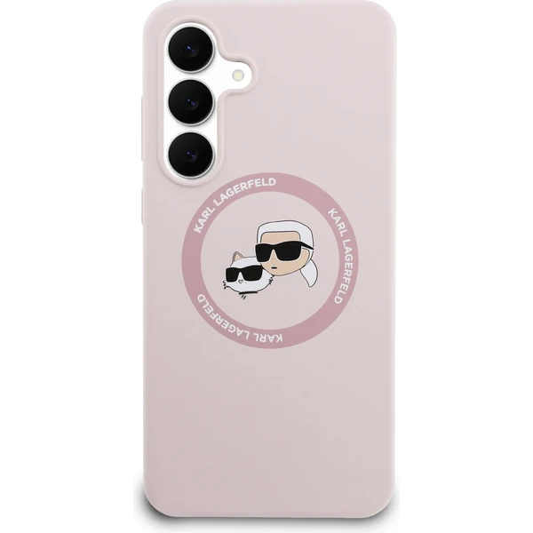 Karl Lagerfeld Liquid Silicone K&CH Heads MagSafe Zadný Kryt pre Samsung Galaxy S25 FE ružový - Puzdra - Obrázok dc9c09d70f6141298a7c571b8990fff4