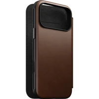 Nomad Modern Leather Folio MagSafe kožené puzdro iPhone 18 Pro Max Brown - Puzdra