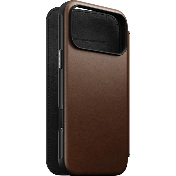 Nomad Modern Leather Folio MagSafe kožené puzdro iPhone 18 Pro Max Brown - Puzdra - Hlavný obrázok