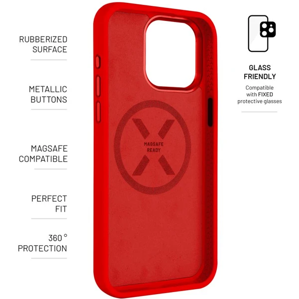 FIXED MagFlow silikónový kryt s MagSafe Apple iPhone 16 Pro červený - Puzdra - Obrázok dccb2a7b594e48b3a237d27eb8de119f