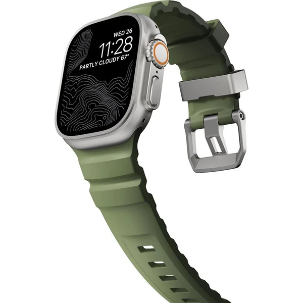 Nomad Rocky Point Band remienok Apple Watch 49/45/44/42mm strieborný/tmavo zelený - Remienky - Obrázok dce1a69614d3425eb7027fcd860cf6b8
