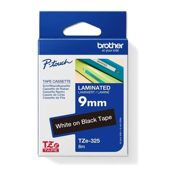 Brother TZe-325 páska biela na čiernom 9 mm - Pásky pre štítkovače - Hlavný obrázok