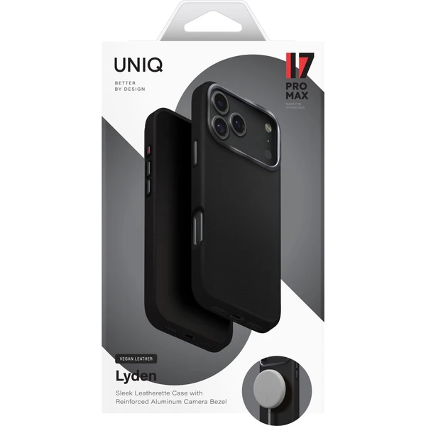 UNIQ Lyden Premium Leatherette MagClick MagSafe kryt iPhone 17 Pro Max Dallas Čierny - Puzdra - Obrázok dd14c558c4b34b7d8e4f4ea838f8317f