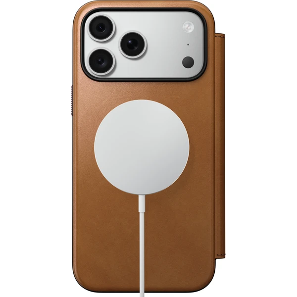 Nomad Modern Leather Folio MagSafe kožené puzdro iPhone 17 Pro Max/18 Pro Max English Tan - Puzdra - Obrázok dd16ad573ec944ec938833c085059434
