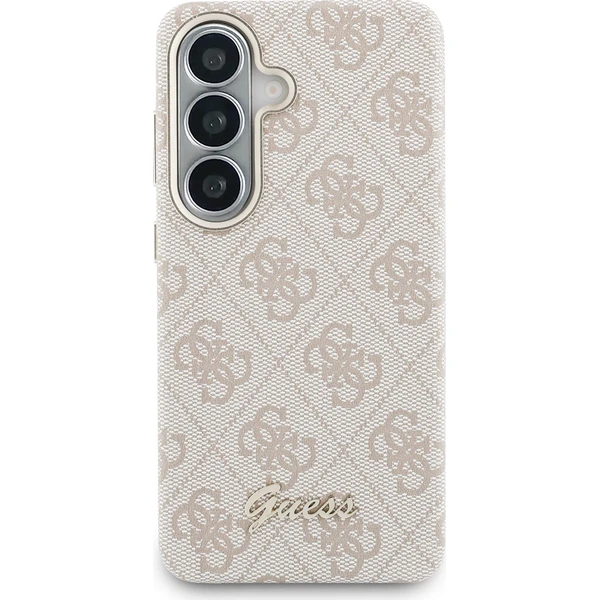 Guess PU 4G Skript Kovové logo Magnetický kryt Samsung Galaxy S26 ružový - Puzdra - Obrázok dda3d0a940ae45e3a8458d7030af8101