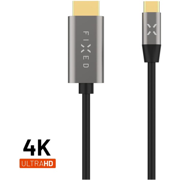 FIXED USB-C 3.1 Gen 2/HDMI HDMI 2.0 kábel, 18Gbps, 4K60HZ, 2m, sivý
