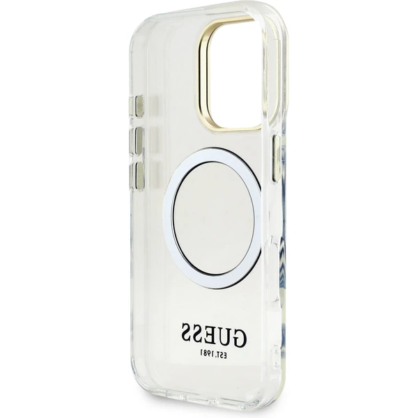 Guess IML Gold Outline Stand Camera Frame MagSafe kryt iPhone 16 Pre Max číry - Puzdra - Obrázok ddd95c8df1a64470bfe980ad1aa8194e