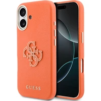 Guess PU Resin Logo kryt iPhone 17 oranžový - Puzdra