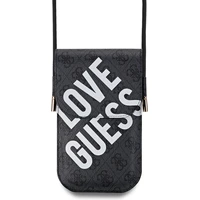 Guess PU 4G Big Love Logo Taška na Telefón Black - Puzdra