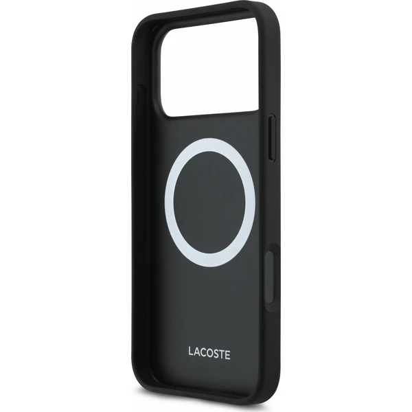 Lacoste PVC Iconic Petit Pique Metal Logo MagSafe Zadný Kryt pre iPhone 18 Pro Max Black - Puzdra - Obrázok ddf51f5aad354986a68be6b05785c0b6