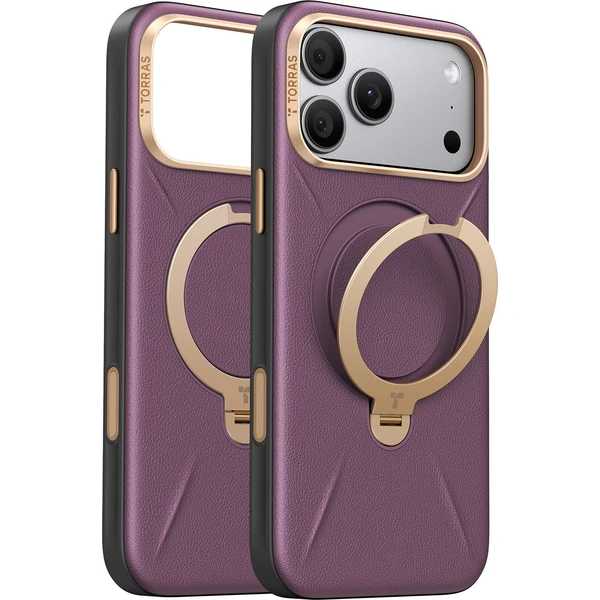 Torras Ostand Q3 VegSkin, fialová - iPhone 2026 Pro Max - Puzdra - Hlavný obrázok
