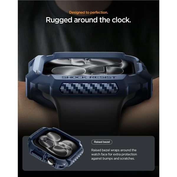 Spigen Rugged Armor 2 puzdro Apple Watch 11 (42mm) navy blue - Puzdra - Obrázok de215a86dd3a4ba194e40e0ab90ba040