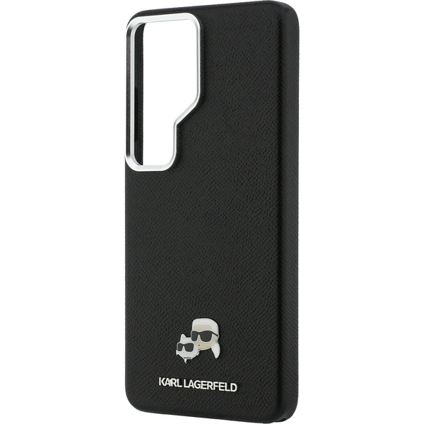 Karl Lagerfeld zrnkovaná PU koža K&CH Heads magnetický kryt Samsung Galaxy S26 Ultra čierny - Puzdra - Obrázok de56b82040a8400390f01abf904a7589