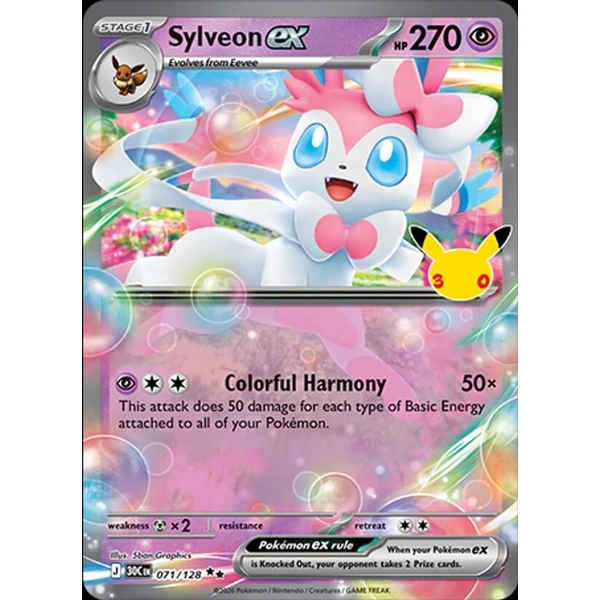 Sylveon ex (30C 071) - 30th Celebration [Holo] - Kusové karty - Hlavný obrázok