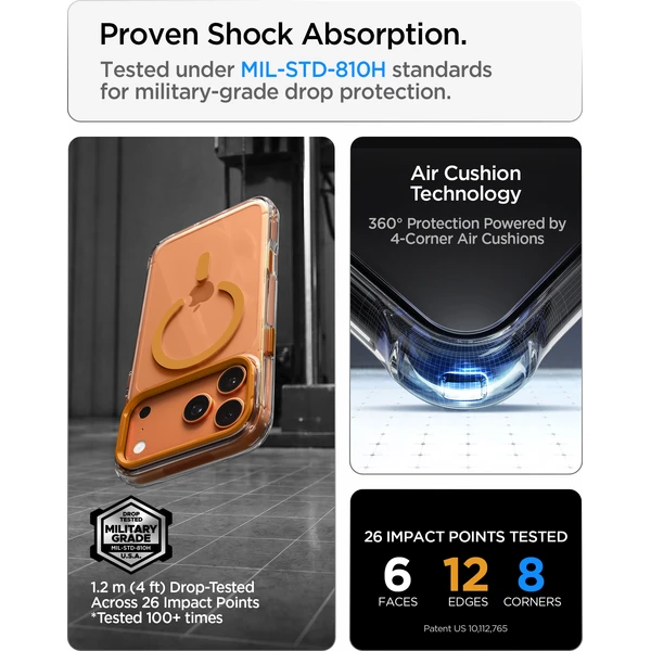 Spigen Ultra Hybrid Optik S MagSafe kryt iPhone 18 Pro Max/17 Pro Max priehľadný oranžový - Puzdra - Obrázok de91a147cf1e4f77ac9eeef507993c2a