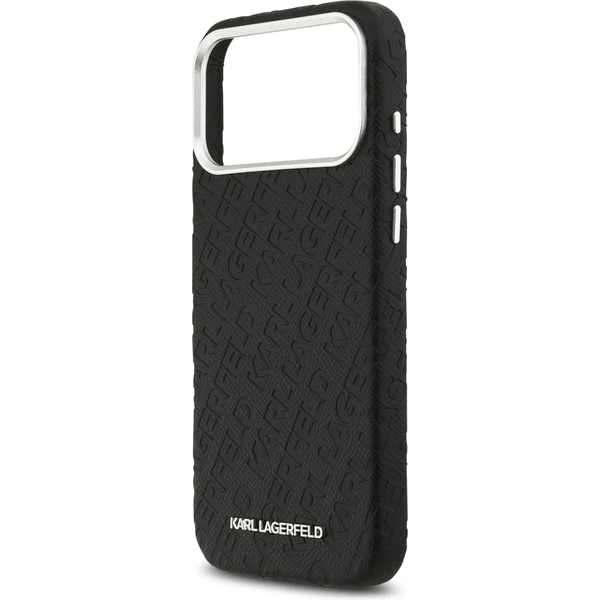 Karl Lagerfeld Grained PU Repeated Logo MagSafe kryt iPhone 17 Pro Max čierny - Puzdra - Obrázok de91be48664041238b7b3d74063f038d
