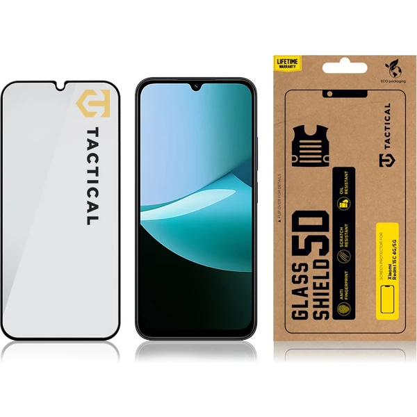 Tactical Glass Shield 5D sklo pre Xiaomi Redmi 15C 4G/5G čierne - Ochranné fólie a sklo - Obrázok de9666cc9fbb48d886ce05d0342697fc