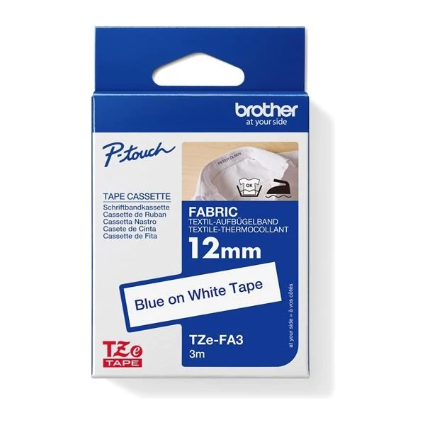 Brother TZe-FA3 zažehľovacia páska modrá na bielom 12 mm - Pásky pre štítkovače - Obrázok dee9305294914624841e166be7a51126
