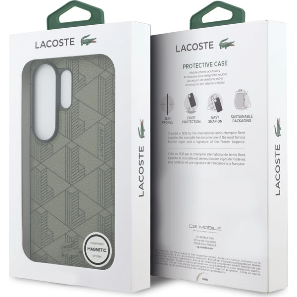 Lacoste PVC Blend Monogram Magnetický kryt Samsung Galaxy S26 Ultra khaki - Puzdra - Obrázok df2a6d1df3f0474a85466e27fe930c03