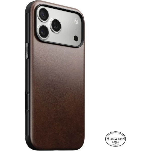 Nomad Modern Leather Case (Horween) MagSafe kožený kryt iPhone 17 Pro Max Rustic Brown - Puzdra - Hlavný obrázok