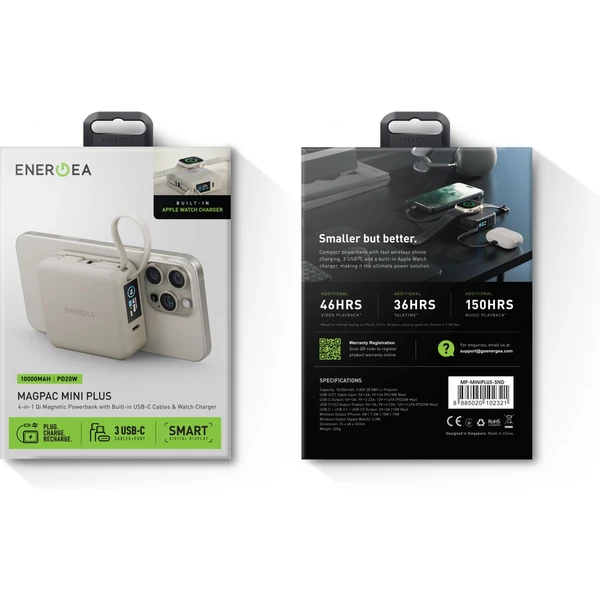ENERGEA MagPac Mini Plus MagSafe powerbanka s káblom, 10000mAh, béžová - Powerbanky - Obrázok df7b717938e14d76986d09ee6c4cec38