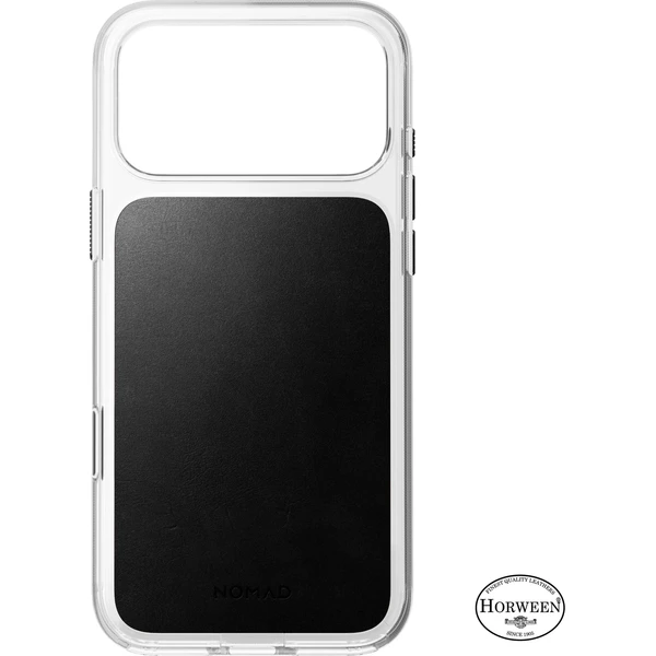 Nomad Clear Leather (Horween) MagSafe kryt iPhone 18 Pro Max Black - Puzdra - Obrázok df85278da5f949b0be25146a9659b415