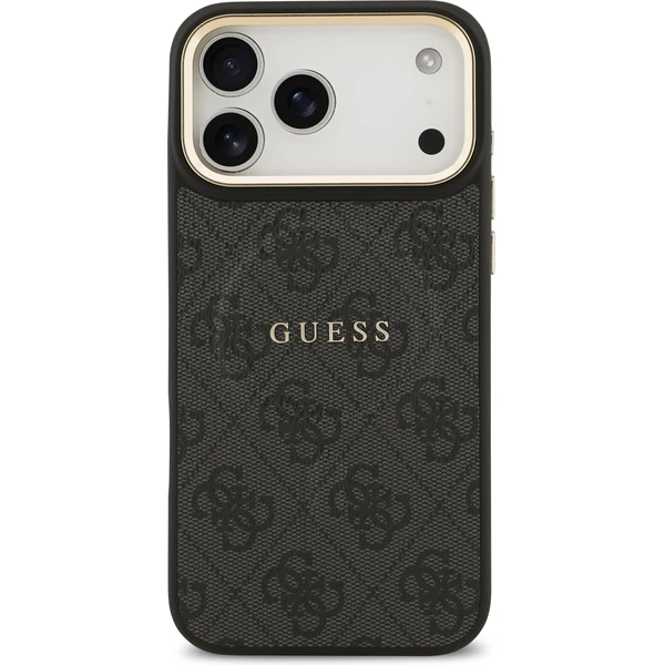 Guess PU Leather 4G Gold Frame MagSafe kryt iPhone 17 Pro Max čierny - Puzdra - Obrázok dfb077a32e5443cbbbc803404debab4e