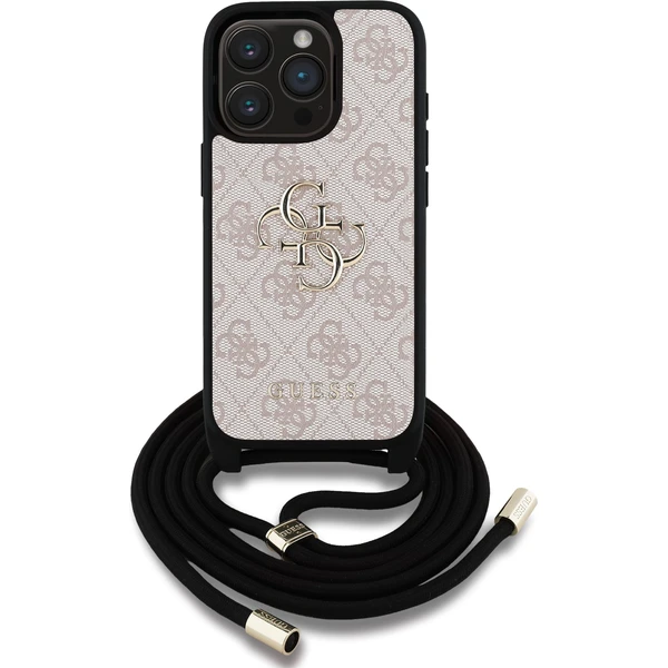 Guess PU 4G Metal Logo Crossbody popruh kryt iPhone 15 Pre Max ružový - Puzdra - Obrázok dfb6cfd08cab4e509dcc41a477ca6b5e