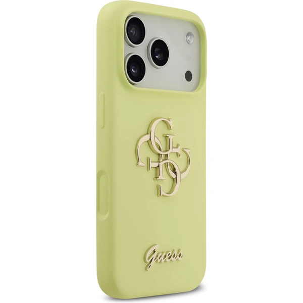 Guess Liquid Silicone 4G Metal Logo kryt iPhone 17 Pro žltý - Puzdra - Obrázok dfc74900523041e590de3386ee09cdb2