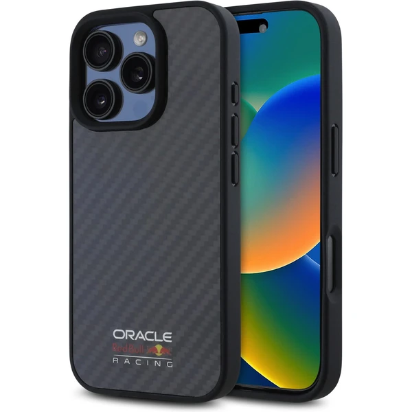 Oracle Red Bull Racing Carbon Shiny Logo MagSafe kryt iPhone 16 Pre čierny - Puzdra - Hlavný obrázok