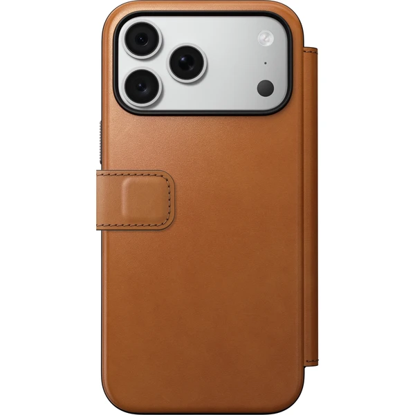 Nomad Modern Leather Folio (Horween) MagSafe kožené puzdro iPhone 17 Pro Max/18 Pro Max Saddle - Puzdra - Obrázok dffd194e0fad493fa7e852da58769e5a