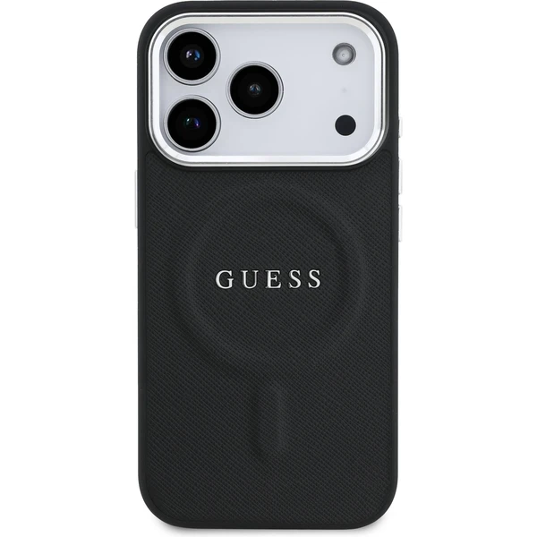 Guess PU Saffiano MagSafe kryt iPhone 17 Pro čierny - Puzdra - Obrázok e0073fb8b3784bad8b7a5dc25cb1acdc