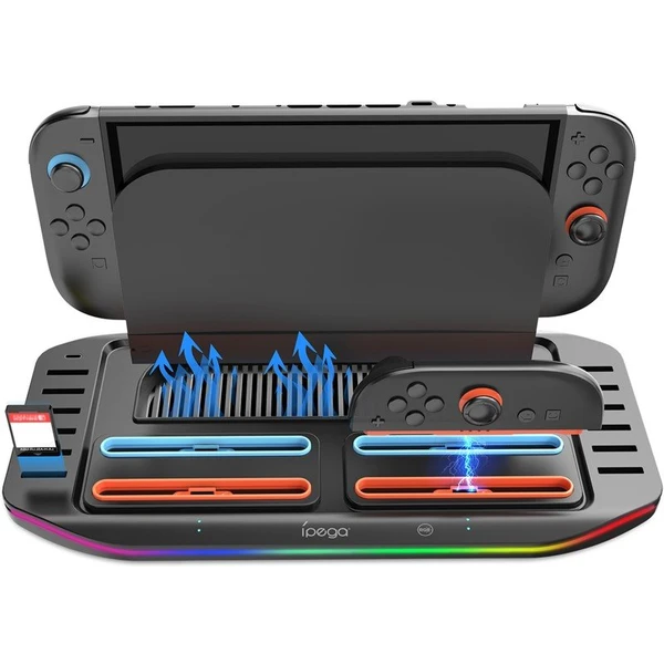iPega SW2210 Multifunkčný Nabíjací RGB Stojan pre Nintendo Switch 2 čierny - Nabíjačky - Obrázok e05b95d9061f4b6d8a458f8231d2e93c