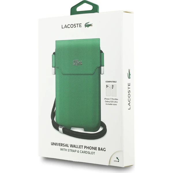 Lacoste PVC Iconic Petit Pique Metal Logo vrecko na telefón XL zelená - Puzdra - Obrázok e07dbbae23dc41f793bbf37cb1b53881