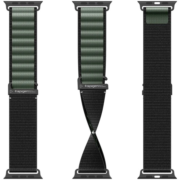 Spigen Fabric Band (hook) remienok Apple Watch 49/46/45/44mm čierny/zelený - Remienky - Obrázok e0e2f88add694893a6478da4ea760e8c