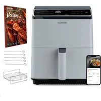 Cosori Dual Blaze 6.4L SMART teplovzdušná fritéza + 5x špíz a gril. rošt, grey - Fritézy