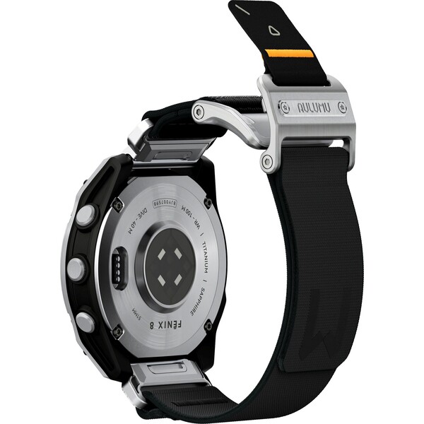 E-shop Aulumu C11 Mag-Buckle Slim remienok Garmin Watch (QuickFit 26mm) Strieborná spona/Čierny remienok