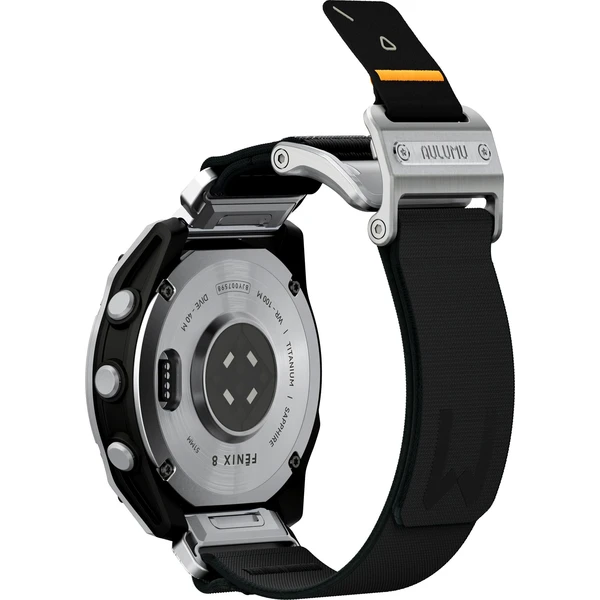 Aulumu C11 Mag-Buckle Slim remienok Garmin Watch (QuickFit 26mm) Strieborná spona/Čierny remienok - Remienky - Hlavný obrázok