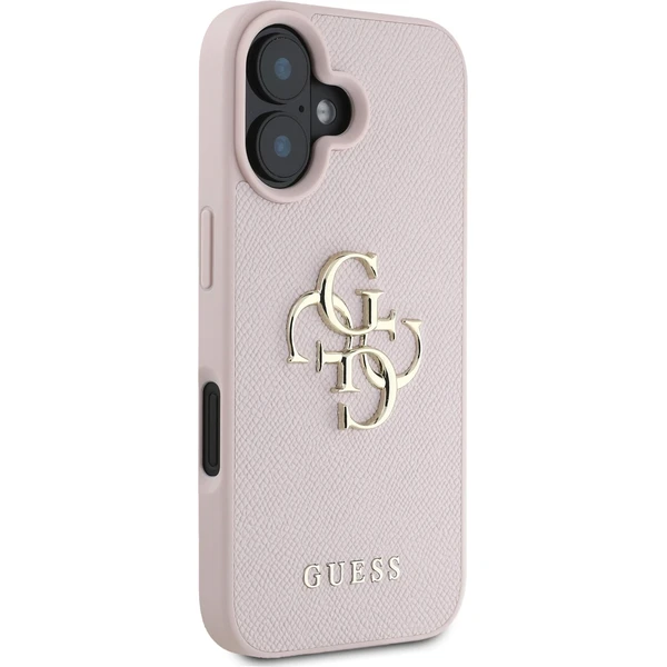 Guess PU Grained 4G Metal Logo kryt iPhone 16 ružový - Puzdra - Obrázok e13bb82de3f34680a982bb08ed880f90