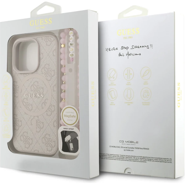 Guess PU Leather 4G Colored Ring Strap MagSafe kryt iPhone 16 Pro Max ružový - Puzdra - Obrázok e161b48ecdf343aba66dfc6b765fb140