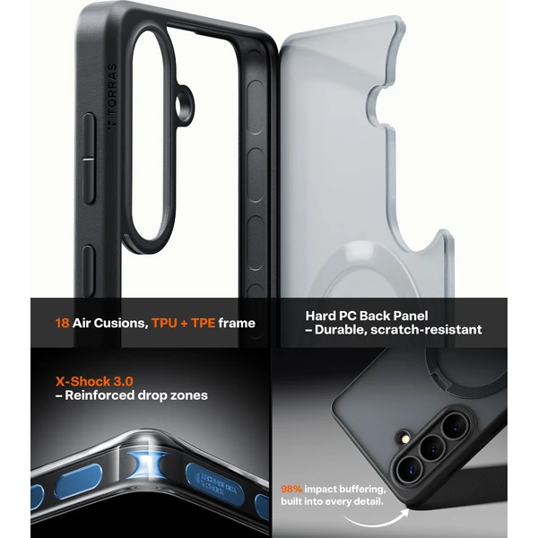 Torras Ostand Q3 Spin MagSafe kryt Samsung Galaxy S26 obsidian black - Puzdra - Obrázok e1d27f35b2e54800a95ce7c74284bac4
