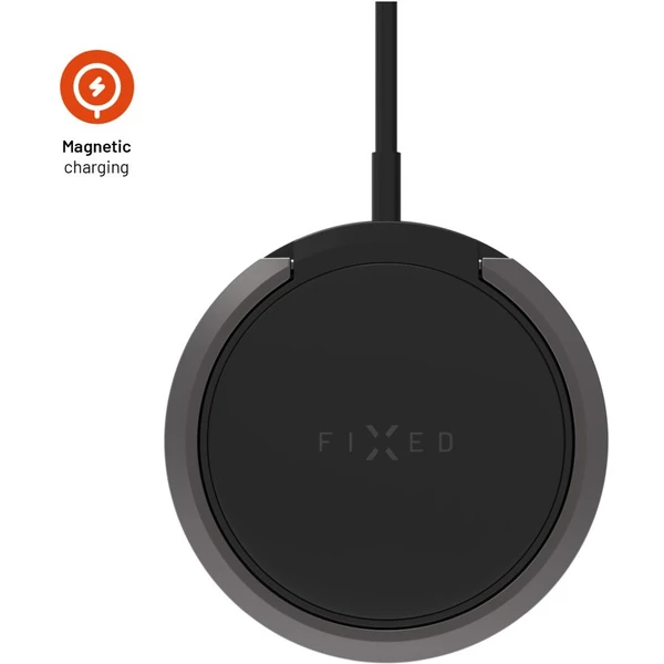 FIXED MagPad bezdrôtová MagSafe nabíjačka so stojanom (15W) čierna - Nabíjačky - Hlavný obrázok