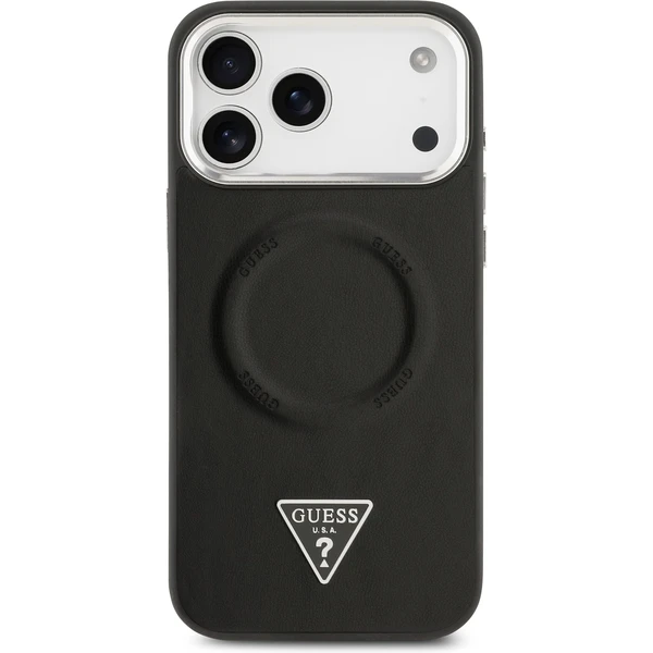 Guess PU Leather Triangle Logo MagSafe kryt iPhone 17 Pro čierny - Puzdra - Obrázok e1ed060dac9a4a1689feb3ade8ab4b97