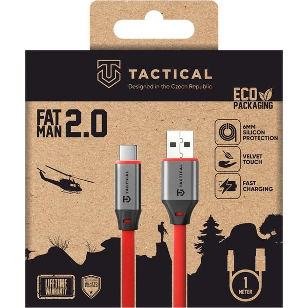 Tactical Fat Man 2.0 kábel USB-A/USB-C 1m červený - Káble a redukcie - Obrázok e20c7ac748f440c4a85adb5d7b57dc2d