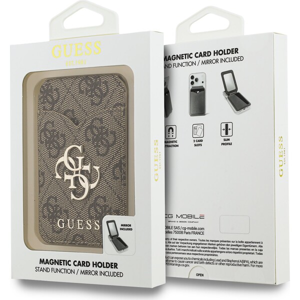 Guess PU 4G Mirror MagSafe Cardslot peňaženka so stojanom hnedá - Peňaženky - Obrázok e21a049dbb3646b5a050d45466921535