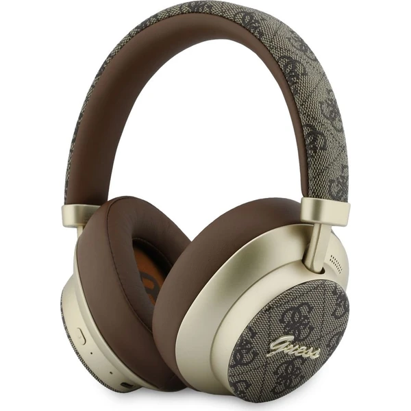 Guess PU 4G Gold Script Metal Logo ENC Bezdrôtová Slúchadlá Brown - Slúchadlá - Hlavný obrázok