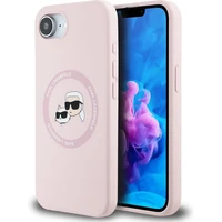 Karl Lagerfeld Liquid Silicone K&CH Heads MagSafe kryt iPhone 17e/16e ružový - Puzdra