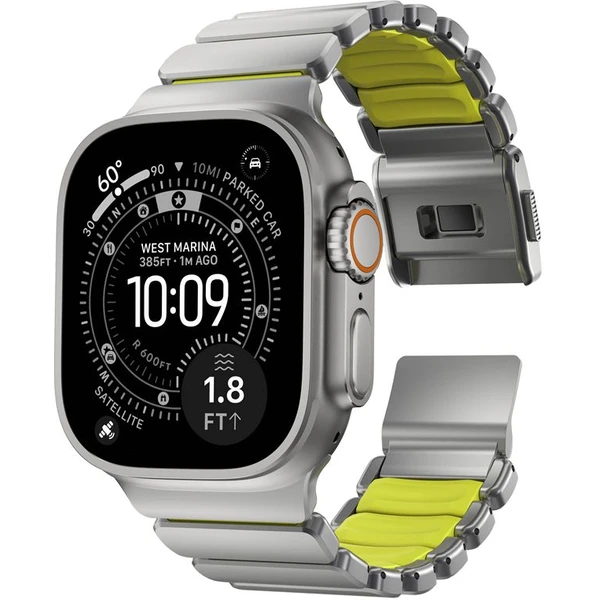 Nomad Stratos Band FKM remienok Apple Watch 45/46/49mm Natural Titanium/Volt - Remienky - Obrázok e27cd726bf944c4990e8c90c6f944703